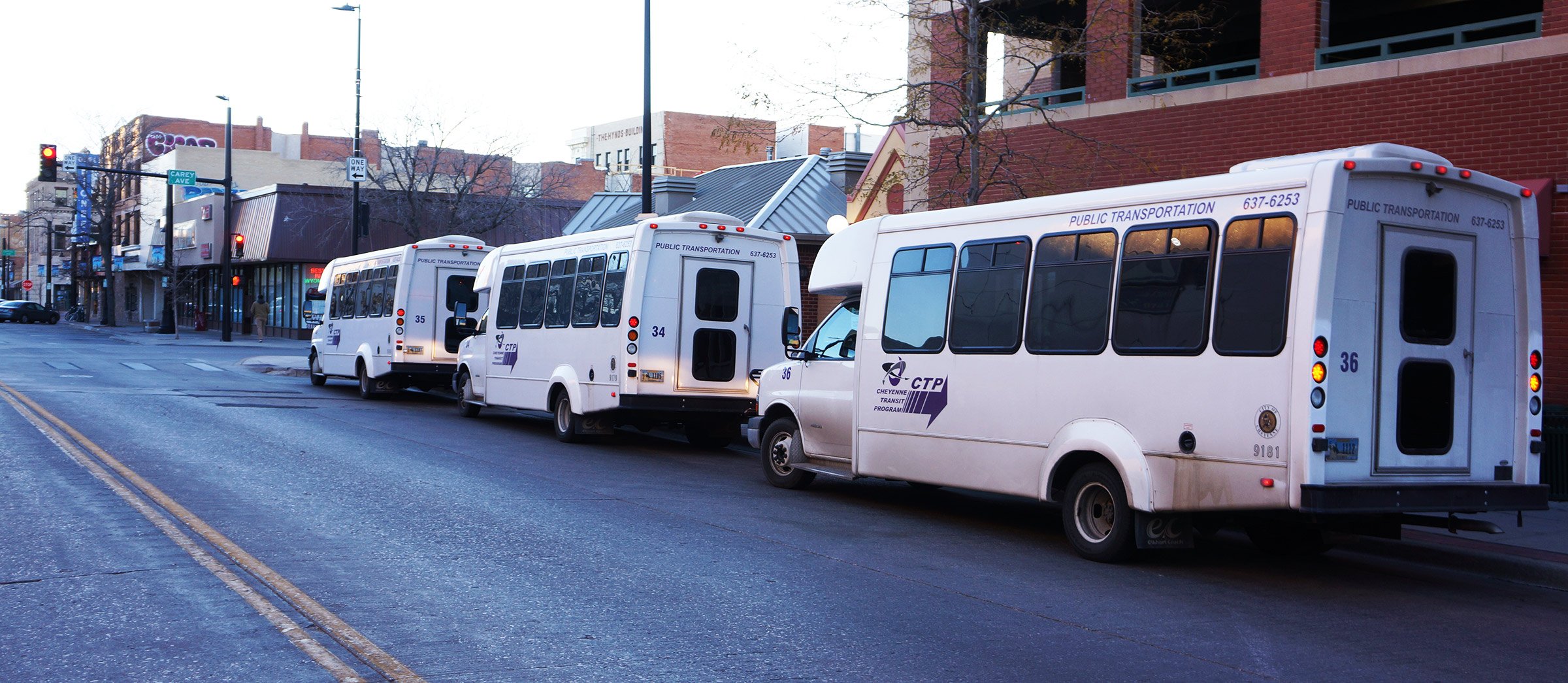 Busses on street